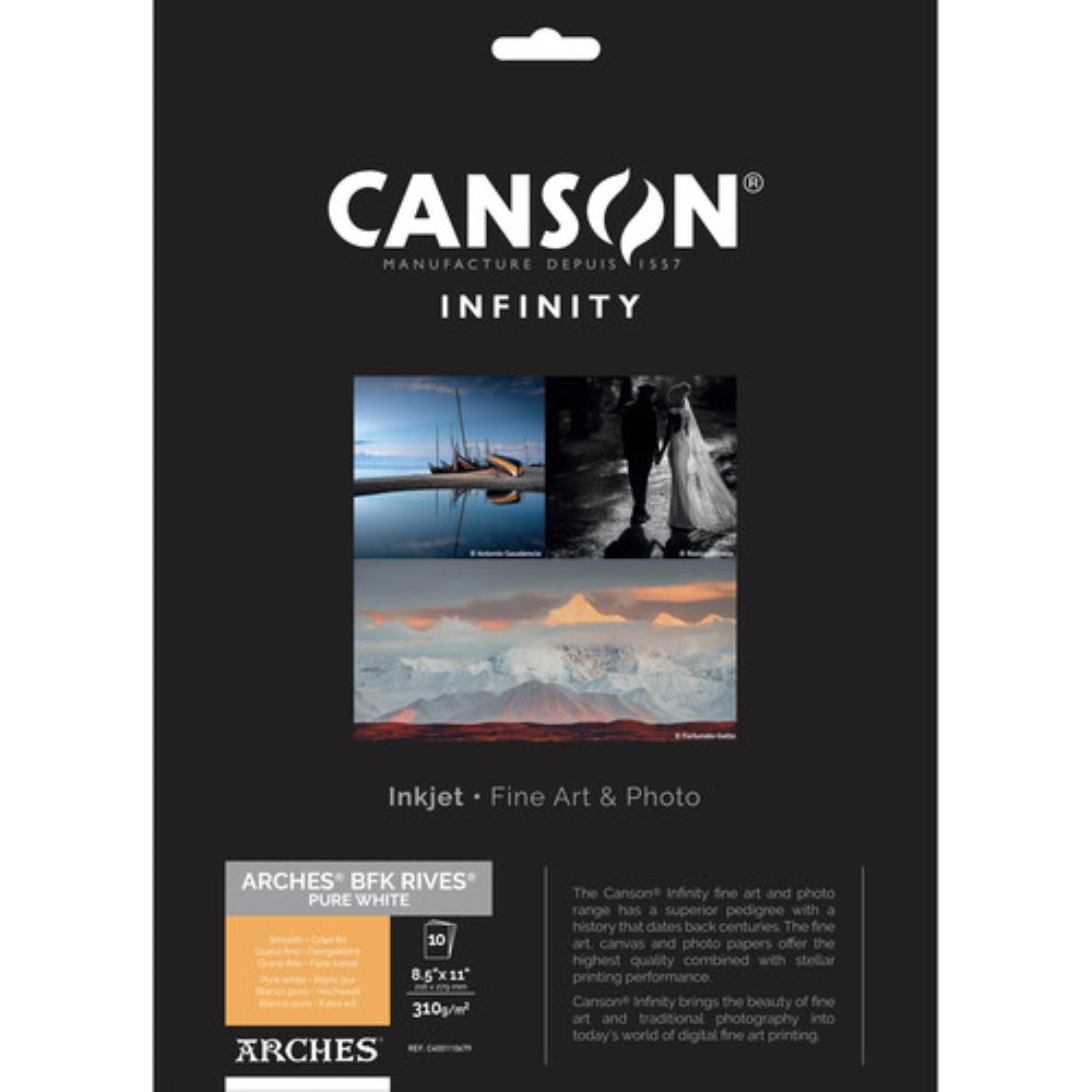 Canson Infinity ARCHES BFK Rives White Photo Paper | 8.5 x 11", 10 Sheets
