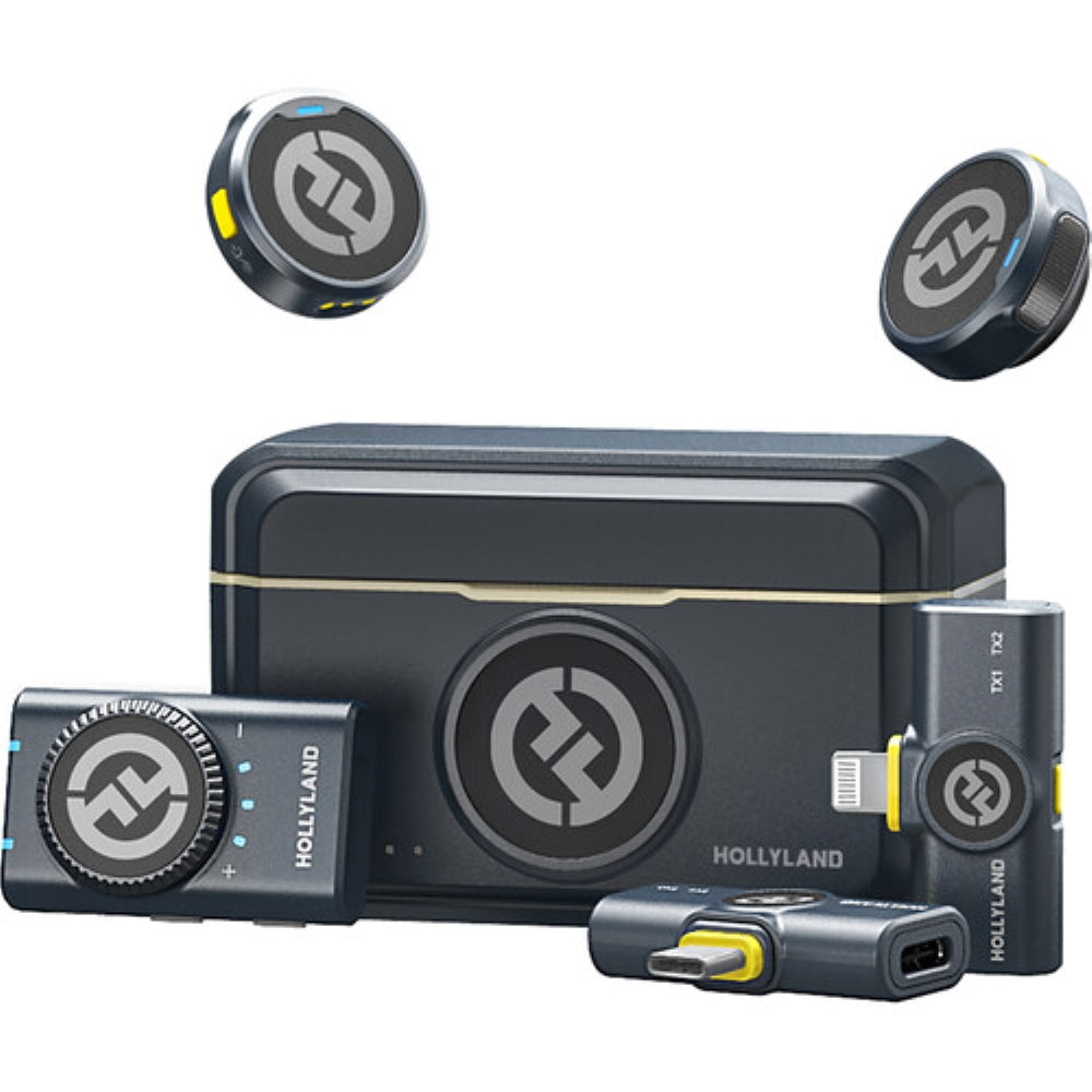 Hollyland LARK M2 DUO 2-Person Wireless Combo Microphone System | 2.4 GHz, Shine Charcoal