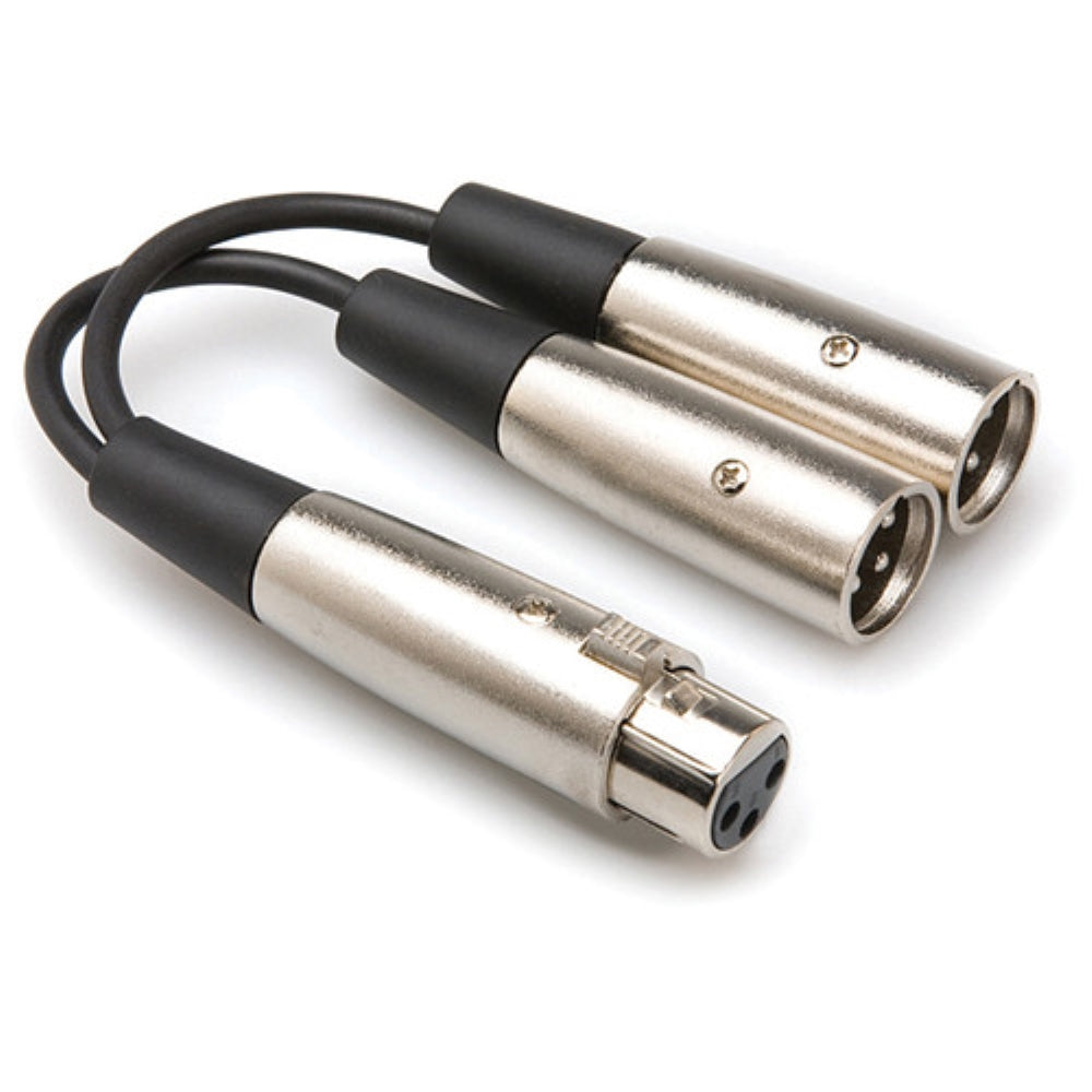 Hosa Technology XLR Female to 2 XLR Male Y-Cable | 6"
