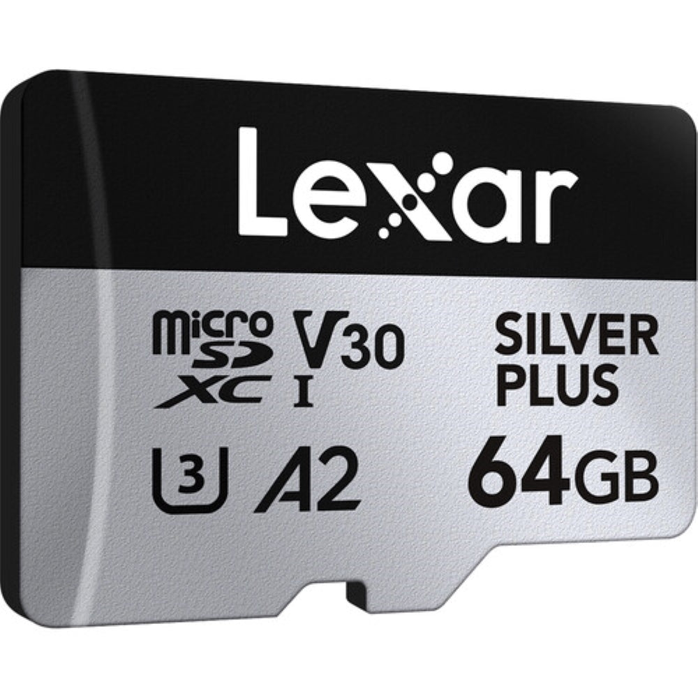 Lexar 64GB Professional SILVER PLUS UHS-I microSDXC Memory Card with SD Adapter