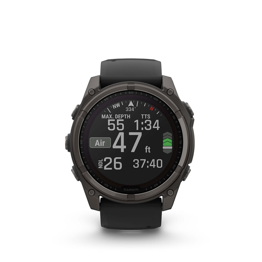 Garmin fenix 8 Solar 51mm Smartwatch | Carbon Gray with Black/Pebble Gray Band