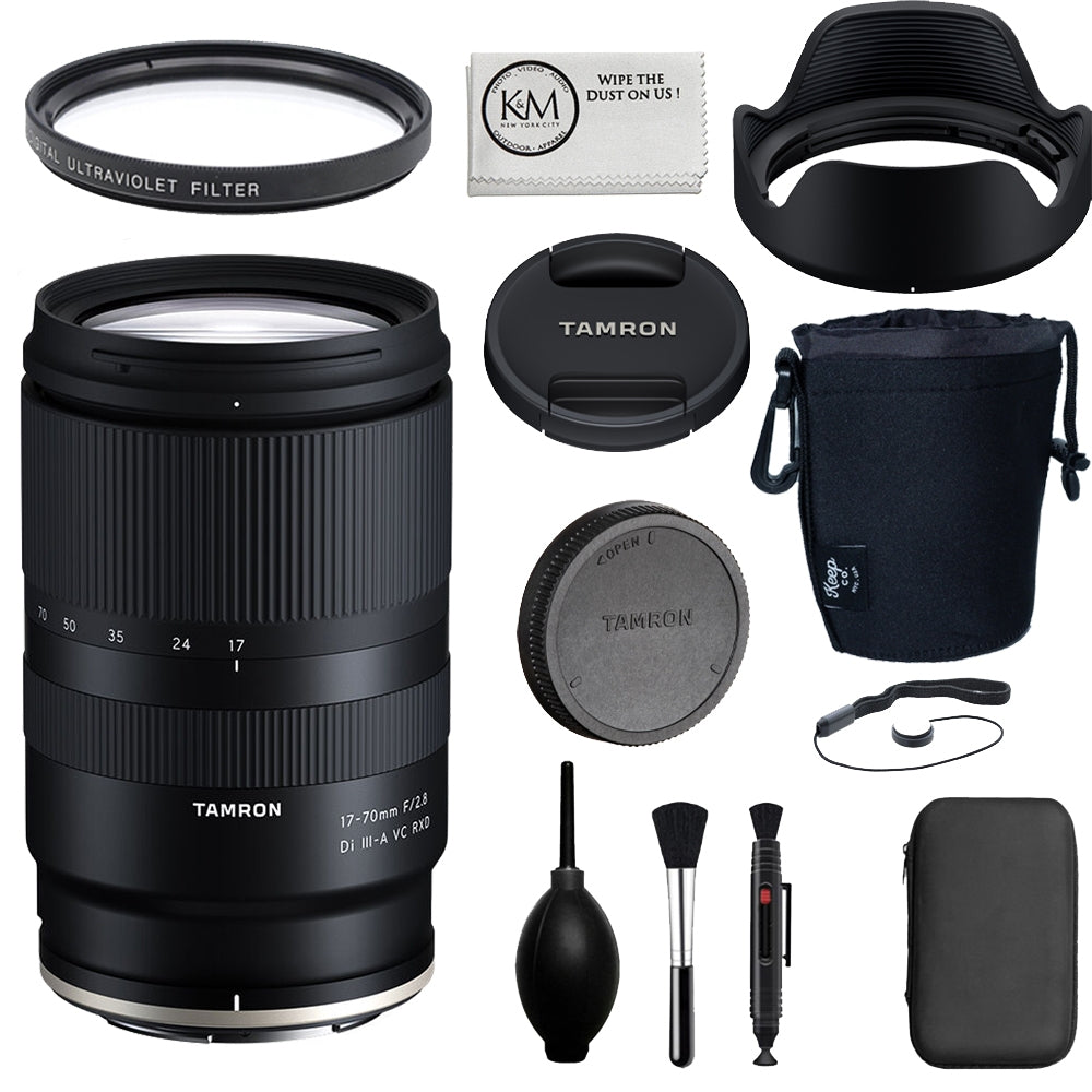 Tamron 17-70mm f/2.8 Di III-A VC RXD Lens Compatible with Z Mount Bundle with UV Filter + Lens Cap Keeper + Deluxe Cleaning Kit - Blower, Lens Pen, Brush & Case + Medium Lens Pouch (6 Items)