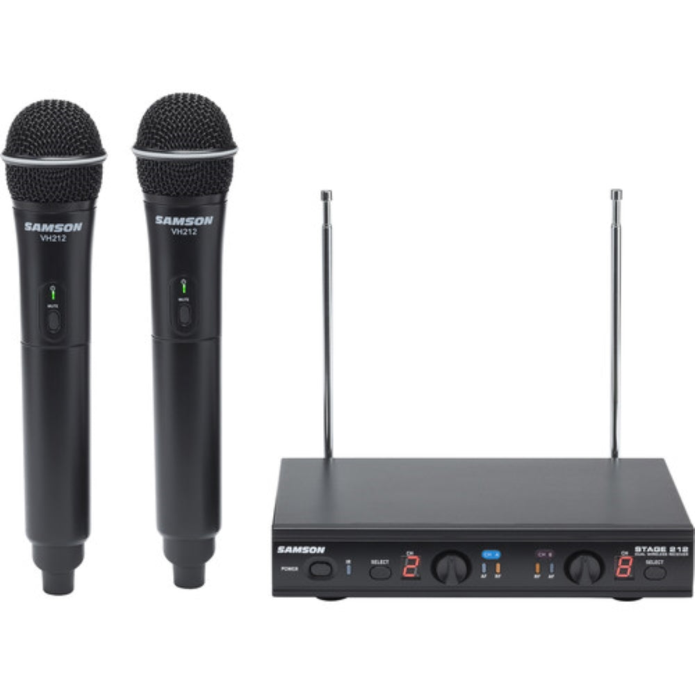 Samson Stage 212 Frequency-Agile Dual-Channel Handheld VHF Wireless System | 173 to 198 MHz