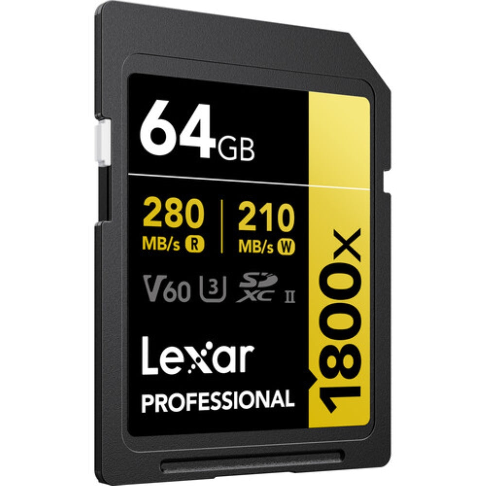 Lexar 64GB Professional 1800x UHS-II SDXC Memory Card | GOLD Series