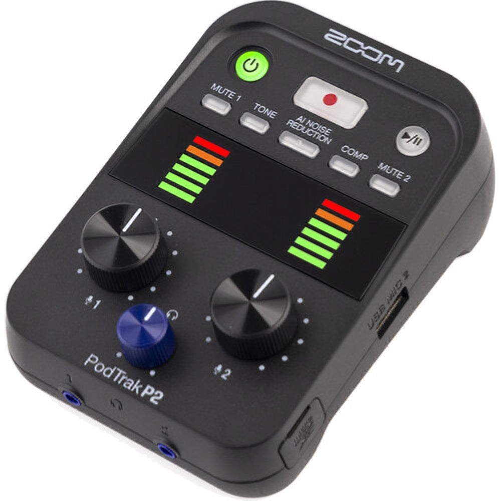 Zoom PodTrak P2 Dual USB Mic Recorder for Podcasters
