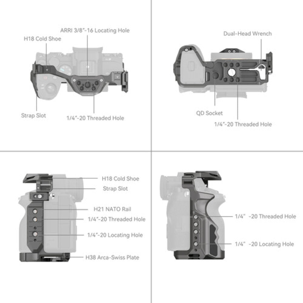 SmallRig HawkLock Quick Release Cage for Sony a7R V, a7 IV, a7S III, a1 & a7R IV