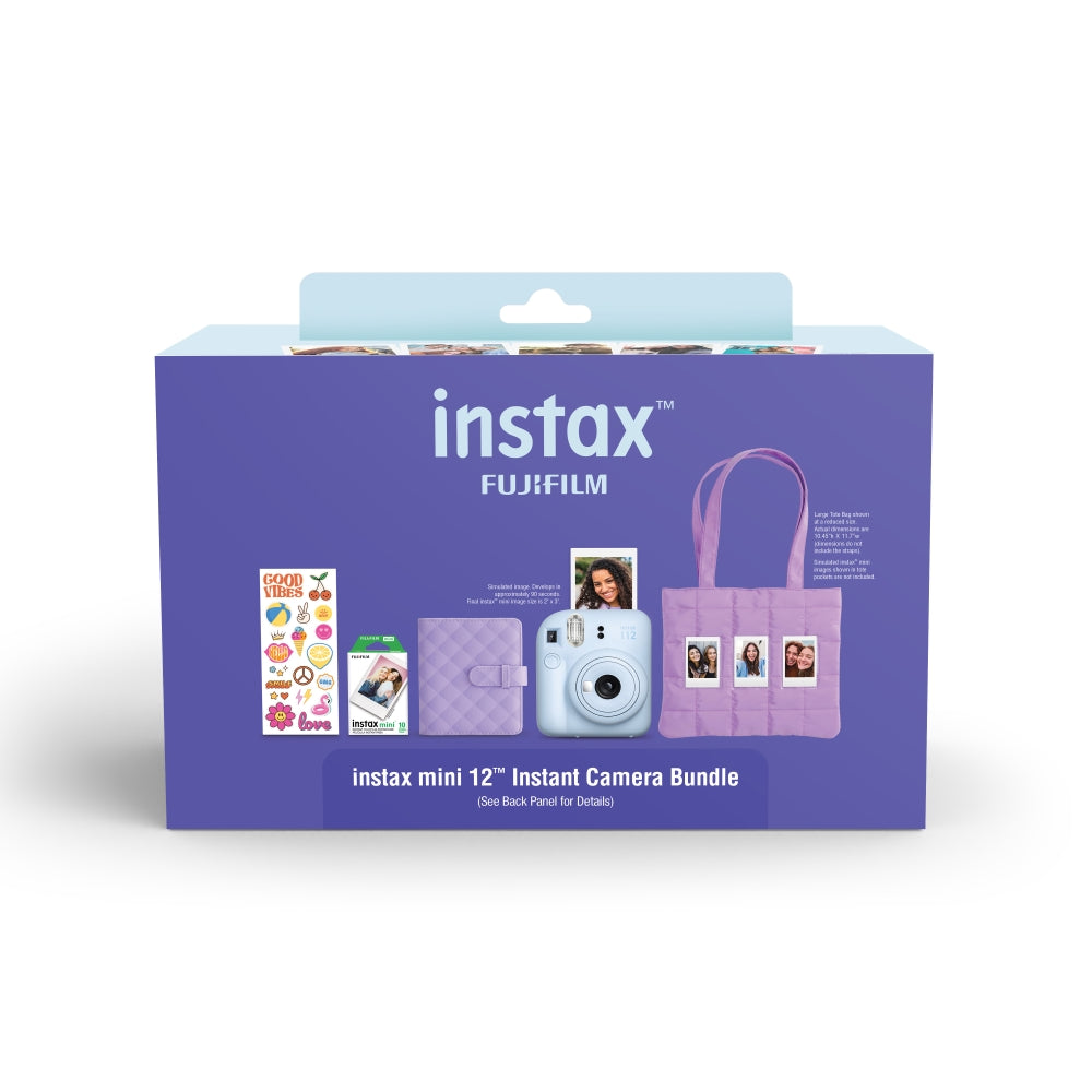 FUJIFILM INSTAX MINI 12 Instant Film Camera Holiday Bundle | Pastel Blue