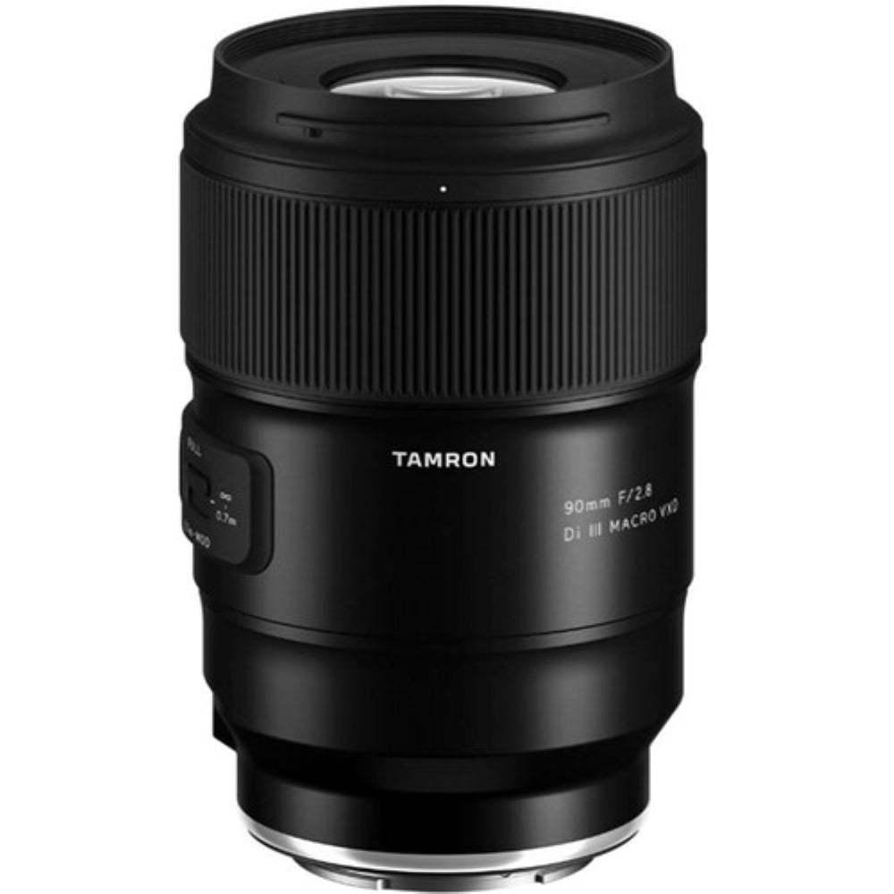 Tamron 90mm f/2.8 Di III VXD Macro Lens | Sony E Bundle with 3-Piece Filter Set + Photo Starter Kit + Lens Pouch + Cleaning Cloth (5 Item)