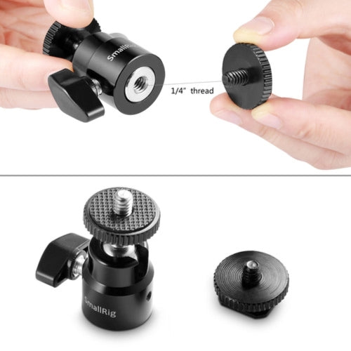 SmallRig Camera Hot Shoe Mount with 1/4"-20 Screw Ball Head | 2-Pack