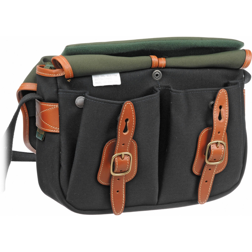 Billingham Small Hadley Shoulder Bag | Black with Tan Leather Trim