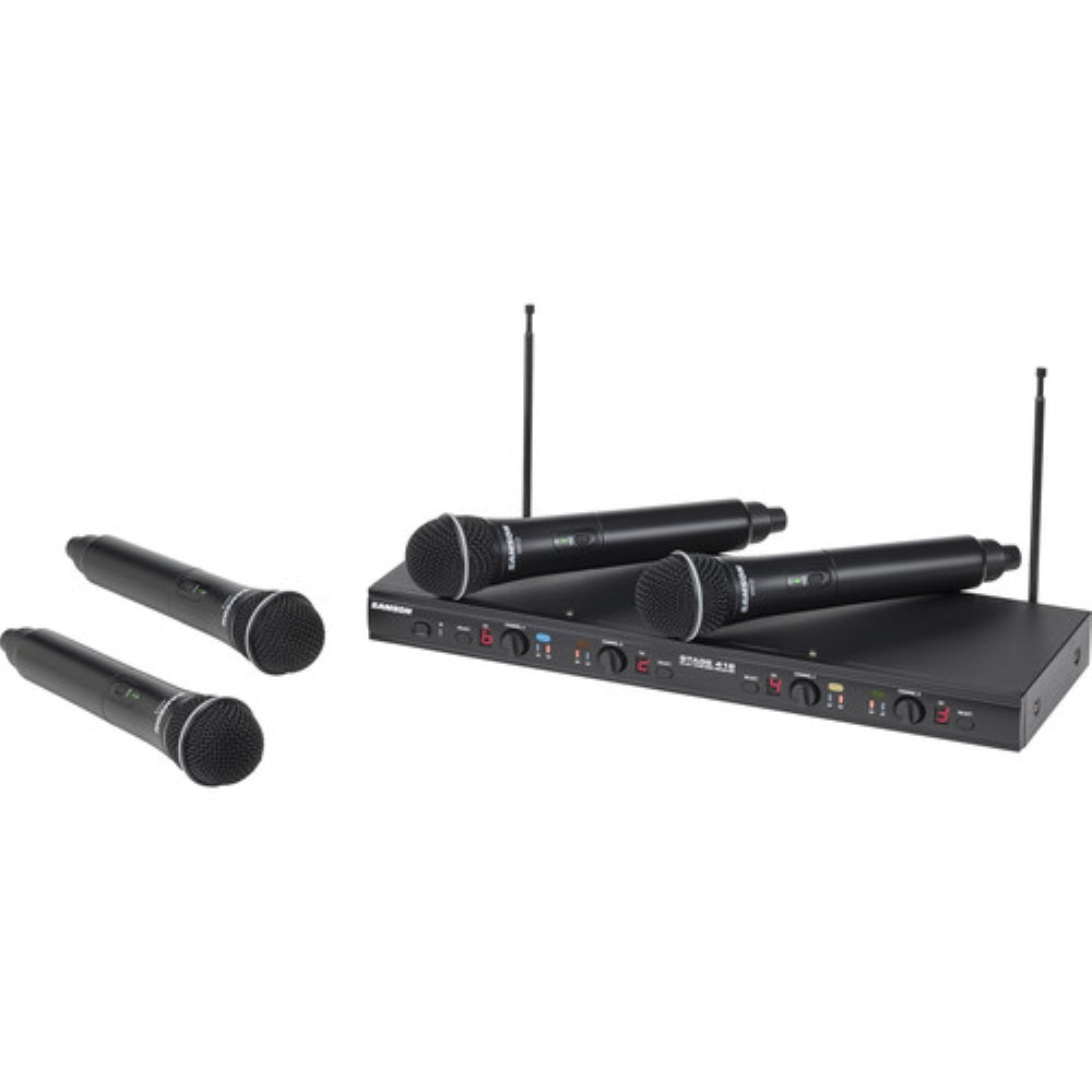 Samson Stage 412 Frequency-Agile Quad-Channel Handheld VHF Wireless System | 173 to 198 MHz