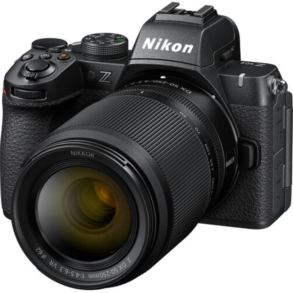 Nikon Z50 II Mirrorless Camera with 16-50mm & 50-250mm Lenses Bundle with 64GB Memory Card + 2 UV Filters + Battery Charger + Deluxe Photo Starter Kit + Cleaning Cloth (7 Item)