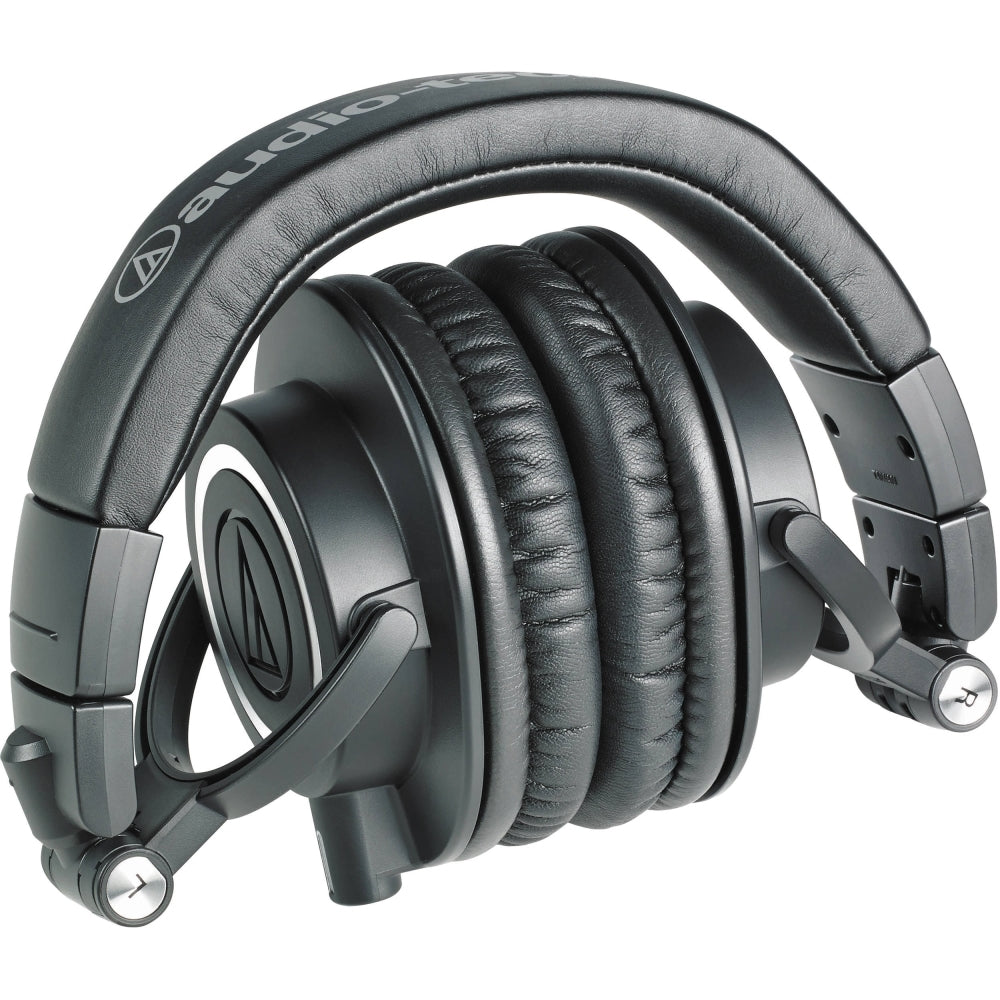 Audio-Technica ATH-M50x Closed-Back Monitor Headphones (Black) Bundle with USB-C Headphone Adapter w/ Built-In DAC + Headphones Stand + Full-Sized Headphone Case