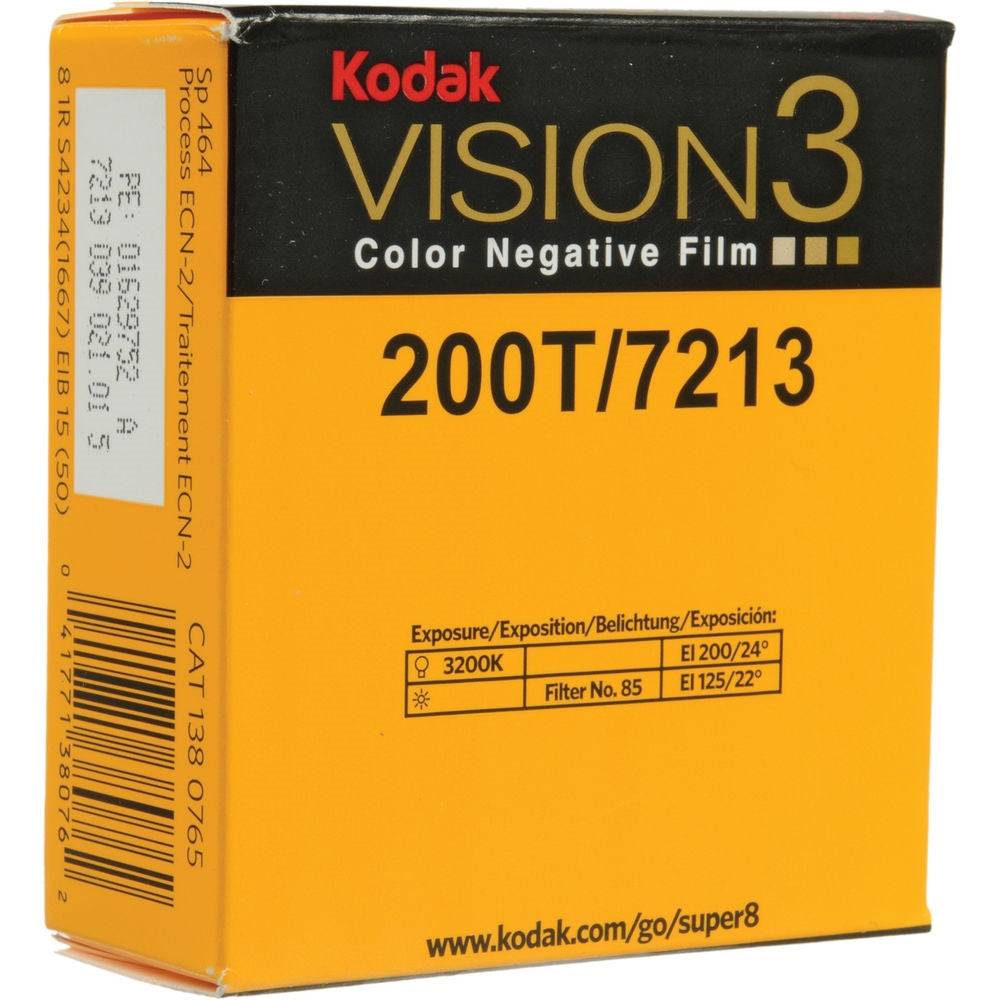 Kodak VISION3 200T Color Negative Film #7213 | Super 8, 50' Roll | 7510878