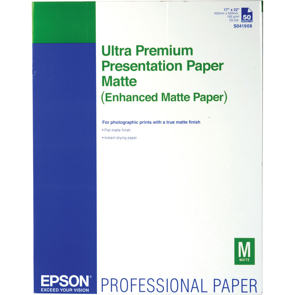 Epson Ultra Premium Presentation Paper Matte | 17 x 22", 50 Sheets