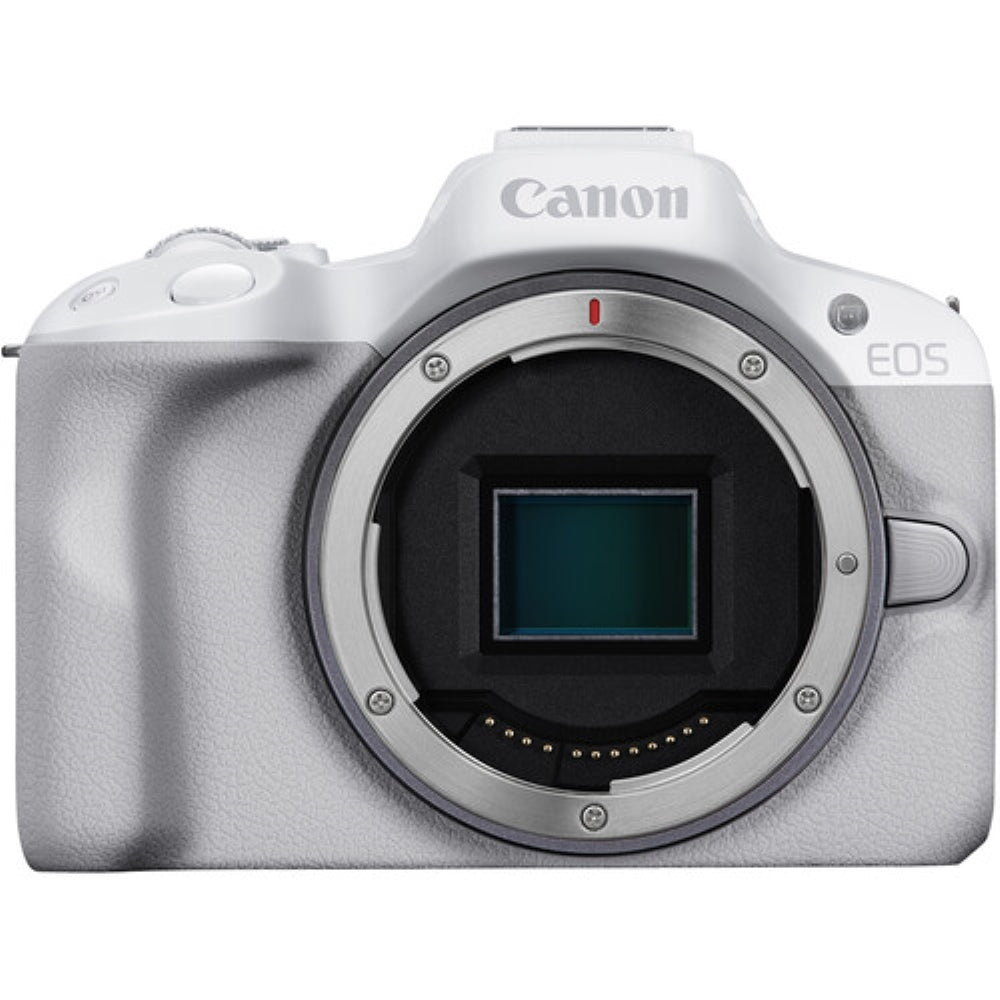 Canon EOS R50 Mirrorless Camera | White Bundled with 64GB Memory Card + Canon 200ES Camera Bag + Microfiber Cleaning Cloth (4 Items)