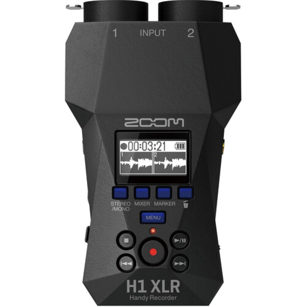Zoom H1 XLR Portable Audio Recorder for Video Bundled with 64GB Micro SD Card + XLR Cable + Headphones + Lavalier Mic + Furry Lavalier Windscreen + 4 AA Batteries + Microfiber Cloth (8 Items)
