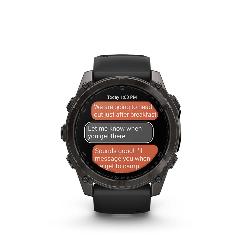 Garmin fenix 8 Sapphire 47mm AMOLED GPS Smartwatch | Carbon Gray with Black/Pebble Gray Band