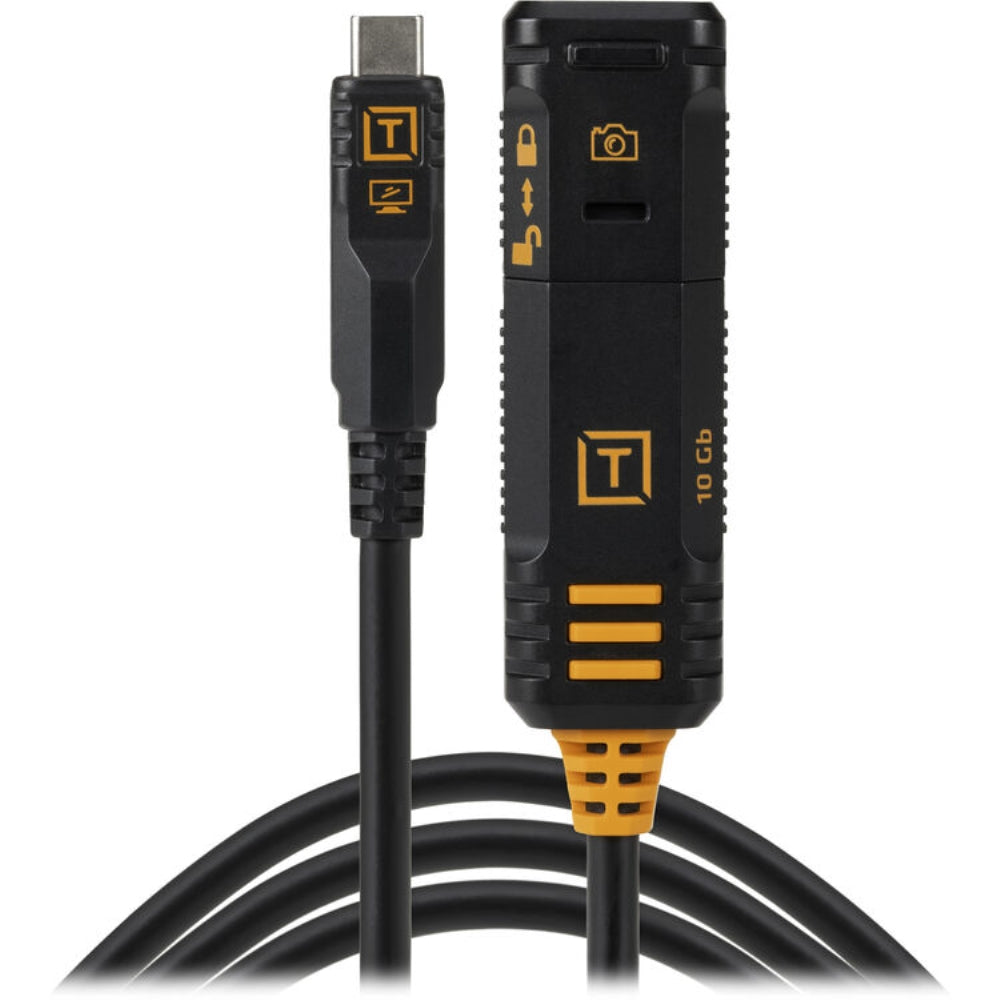 Tether Tools TetherPro Optima 10G TetherBoost Locking USB-C Extension Cable | 16', Non-Reflective Black