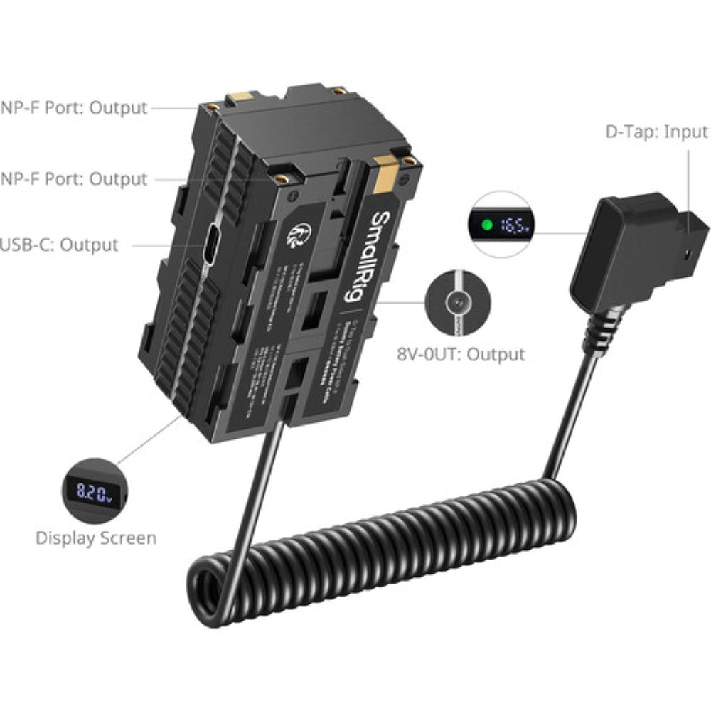 SmallRig D-Tap to Dual-Sided NP-F Dummy Battery Power Adapter