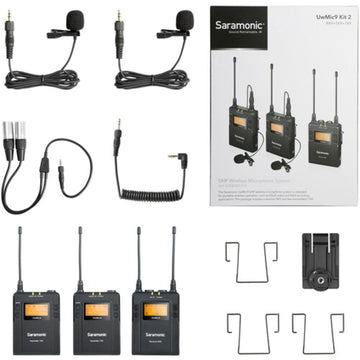 Saramonic UwMic9 2-Person Camera-Mount Wireless Omni Lavalier Microphone System | 514 to 596 MHz