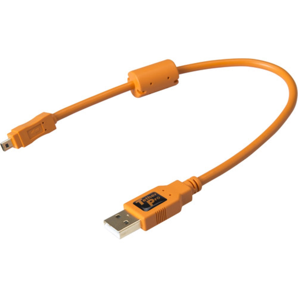 Tether Tools TetherPro USB 2.0 Type-A Male to Mini-B Male Cable | 1', Orange