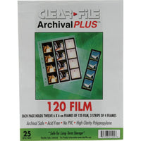 ClearFile Archival Plus Negative Page, 6x6cm (120), 3-Strips of 4-Frames (Horizontal) | 25 Pack