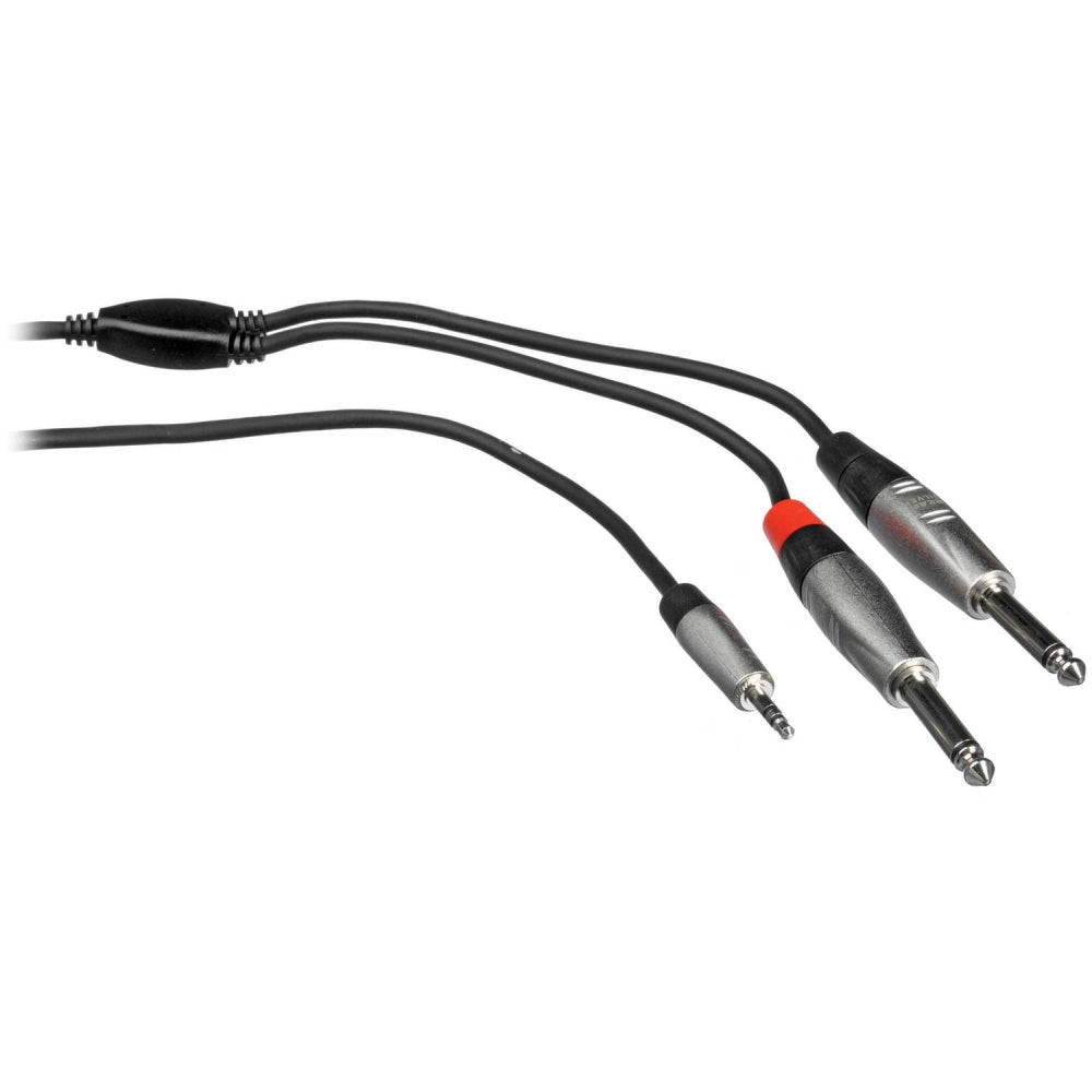 Hosa Technology REAN 3.5mm TRS to Dual 1/4" TS Pro Stereo Breakout Cable | 3'