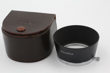 Used Minolta Metal Hood for 50mm f1.4 In Leather Case Used Very Good