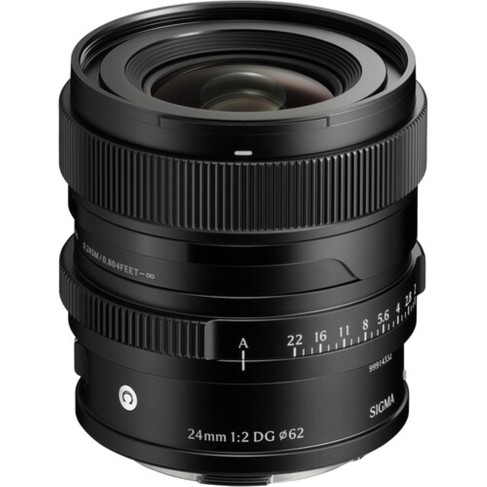 Sigma 24mm f/2 DG Contemporary Lens Compatible with L-Mount (Full Frame) Black Bundle with 62mm UV Filter + Lens Cap Keeper + Cleaning Kit + Cleaning Cloth (5 Items)