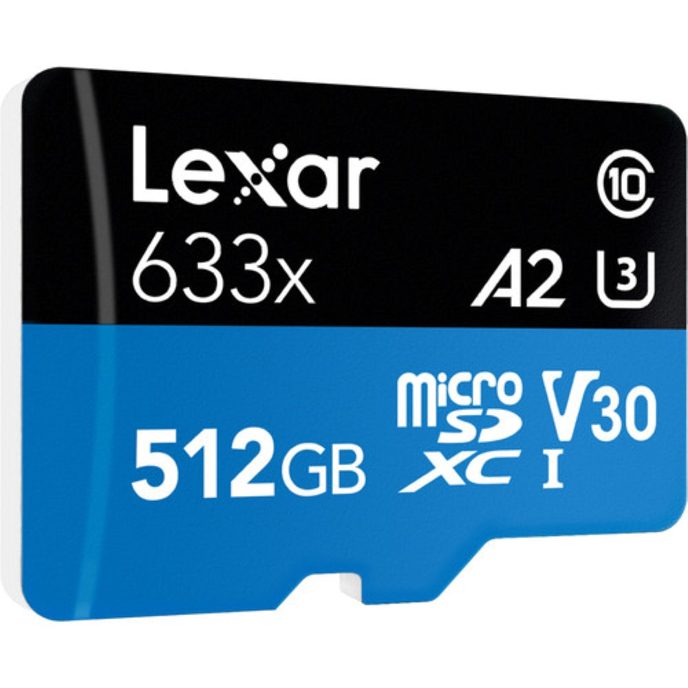 Lexar 512GB High-Performance 633x UHS-I microSDXC Memory Card with SD Adapter