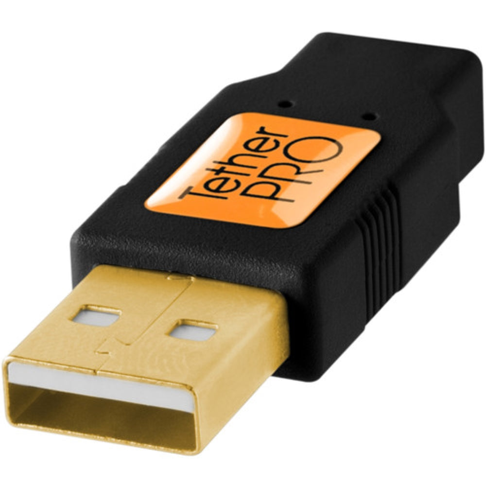 Tether Tools TetherPro USB 2.0 Type-A to 5-Pin Mini-USB Cable | Black, 15'