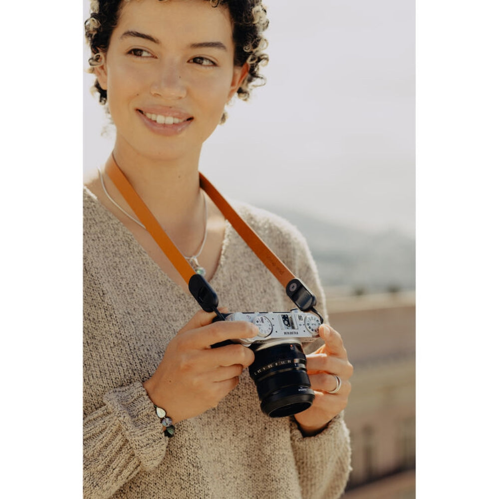 Peak Design Form Leather Camera Strap Neck | Amber, 30.9"
