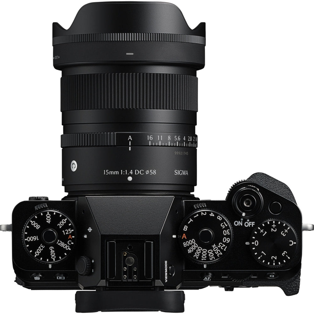 Sigma 15mm f/1.4 DC Contemporary Lens Compatible with FUJIFILM X Mount (APS-C) Bundle with 58mm UV Filter + Lens Cap Keeper + Cleaning Kit (5 Items)