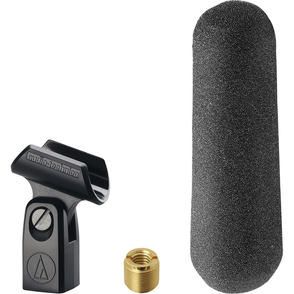 Audio-Technica AT875R Short Shotgun Microphone with Shockmount + Windshield  + 20ft XLR Microphone Cable + Cleaning Cloth (5 Items)