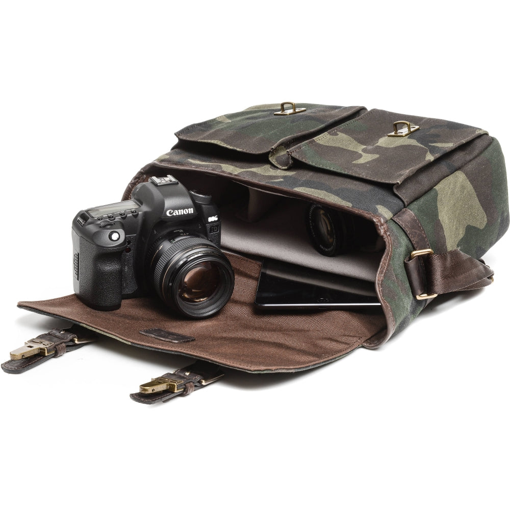 ONA Prince Street Camera Messenger Bag | Camouflage, Waxed Canvas