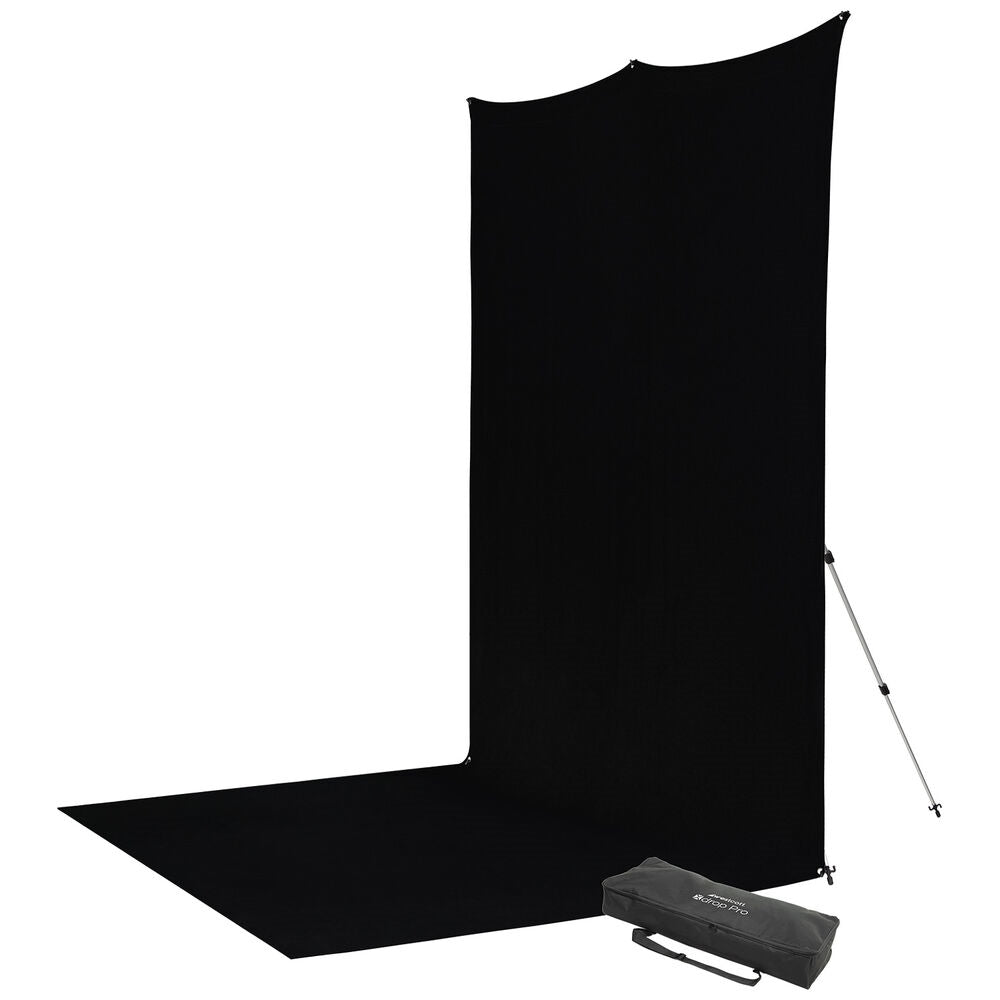 Westcott X-Drop Pro Fabric Backdrop Sweep Kit | Rich Black, 8 x 13'