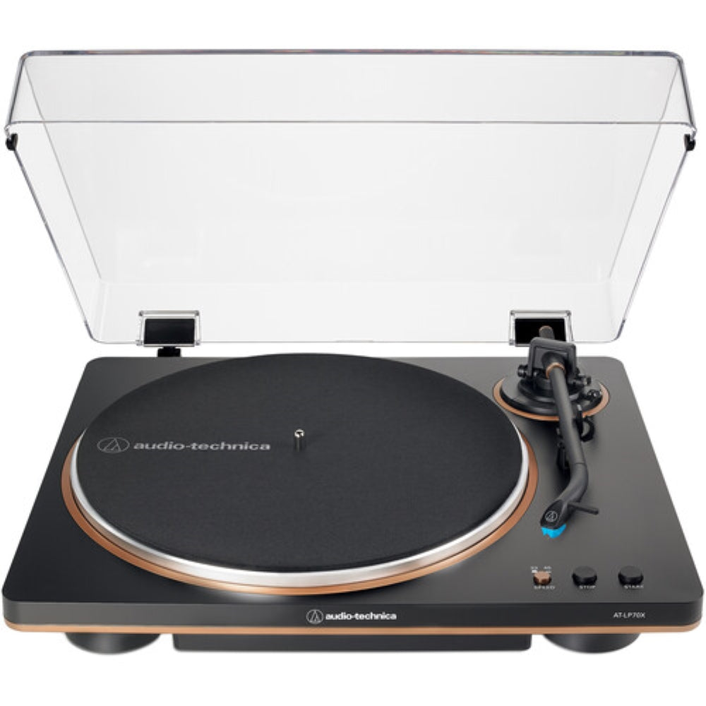 Audio-Technica Consumer AT-LP70X Fully Automatic Belt-Drive Turntable | Black and Bronze