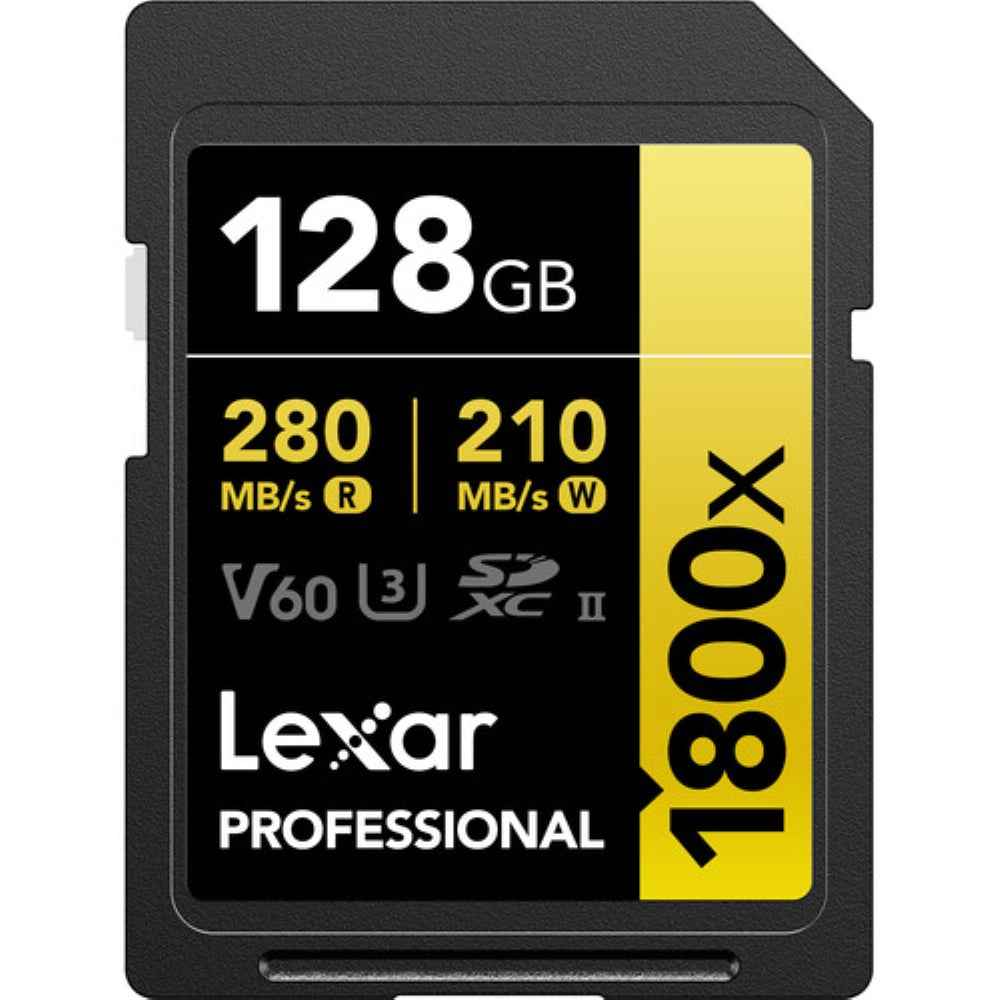 Lexar 128GB Professional 1800x UHS-II SDXC Memory Card | GOLD Series, 2-Pack