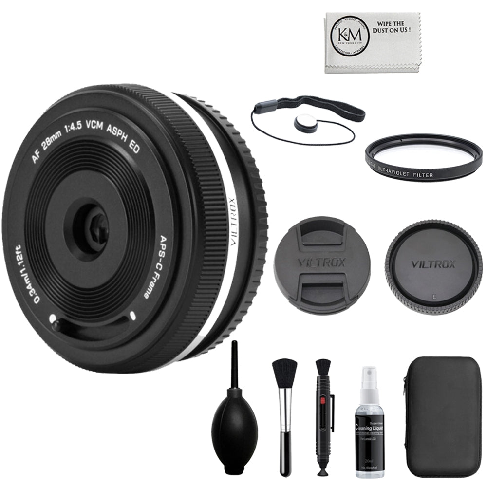 Viltrox AF 28mm f/4.5 Z Lens Compatible with Nikon Z Mount Bundle with Lens Cap Keeper + Cleaning Kit + Cleaning Cloth (4 Items)