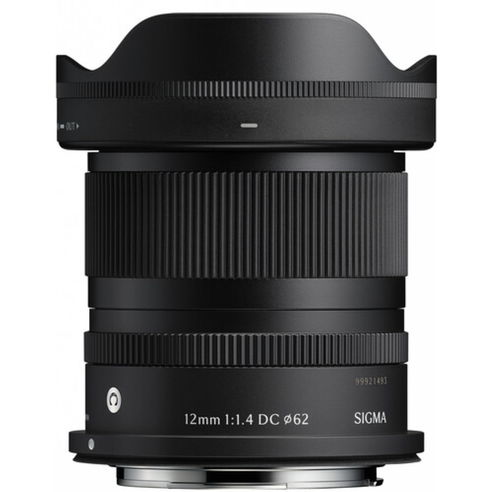 Sigma 12mm f/1.4 DC Contemporary Lens Compatible with Canon RF Mount (APS-C) Bundle with UV Filter + Lens Cap Keeper + Cleaning Kit + Cleaning Cloth (5 Items)