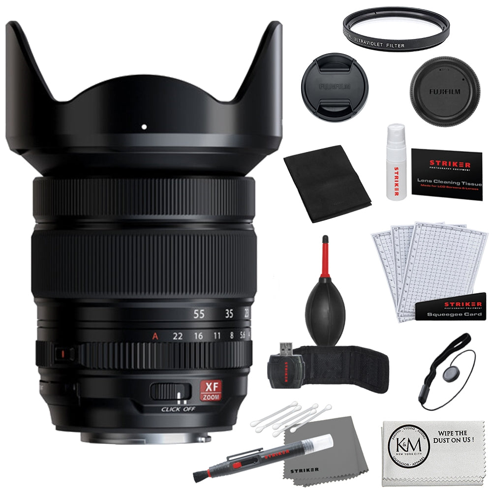 FUJIFILM XF 16-55mm f/2.8 R LM WR II Lens Bundle with 72mm UV Filter + Deluxe Photo Starter Kit + Microfiber Cleaning Cloth (4 Items)