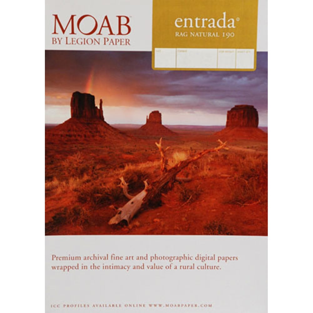 Moab Entrada Rag Natural 190 Paper | 5 x 7", 25 Sheets