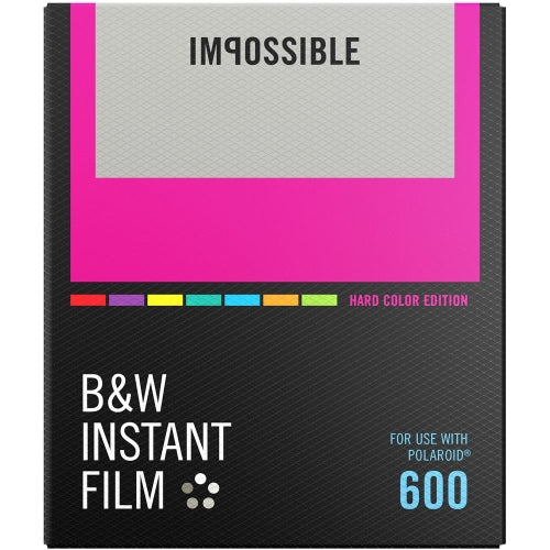 Impossible B&W Instant Film for 600 | Hard Color Frame, 8 Exposures