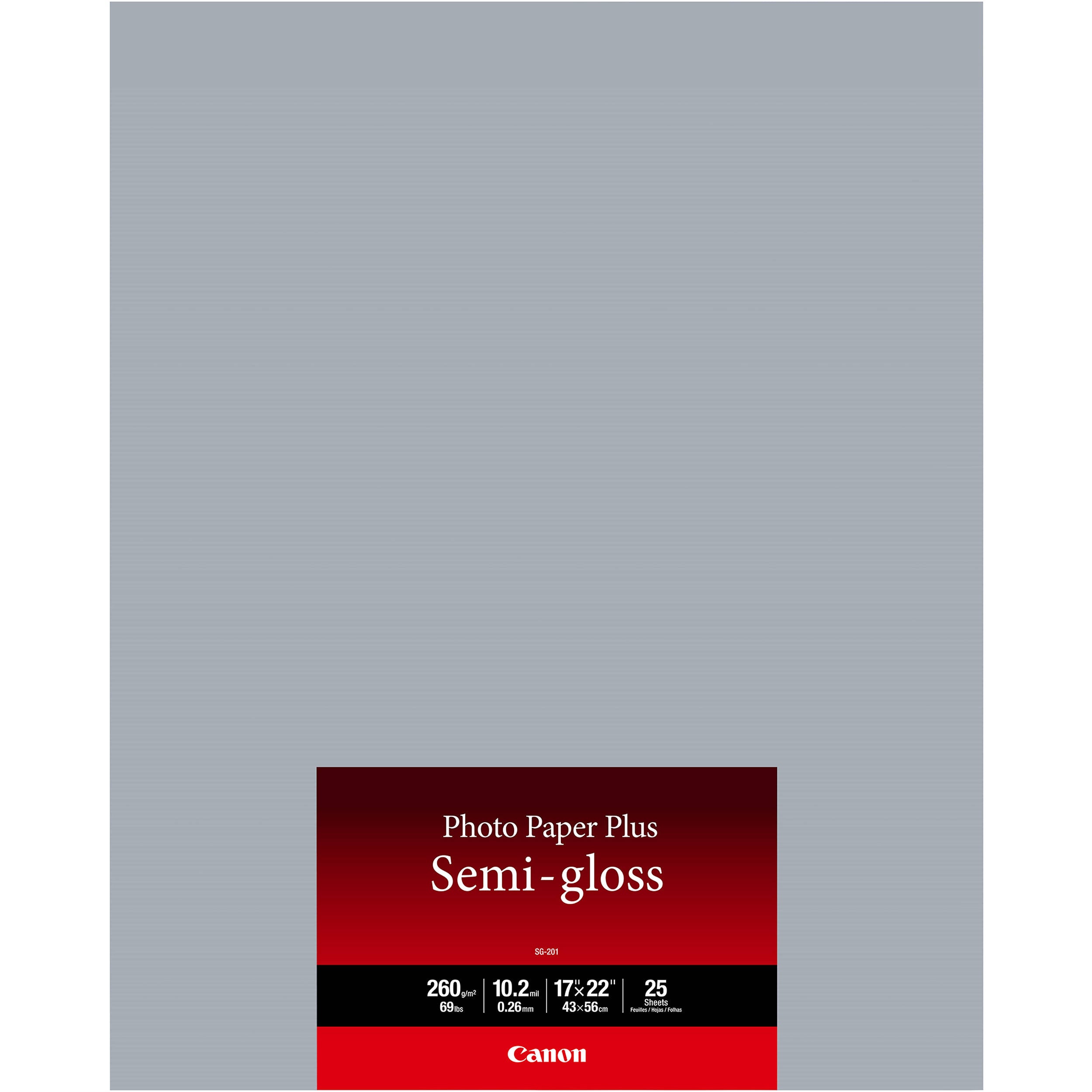 Canon SG-201 Photo Paper Plus Semi-Gloss | 17" x 22", 25 Sheets