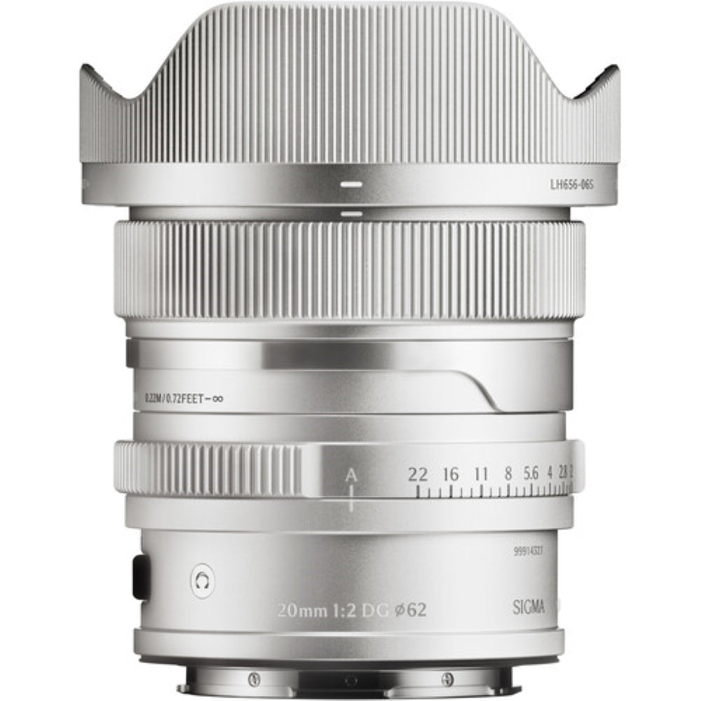 Sigma 20mm f/2 DG Contemporary Lens Compatible with L-Mount (Full Frame) Silver Bundle with 62mm UV Filter + Lens Cap Keeper + Cleaning Kit + Cleaning Cloth (5 Items)