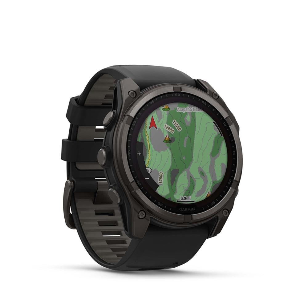 Garmin fenix 8 Solar 47mm Smartwatch | Carbon Gray with Black/Pebble Gray Band