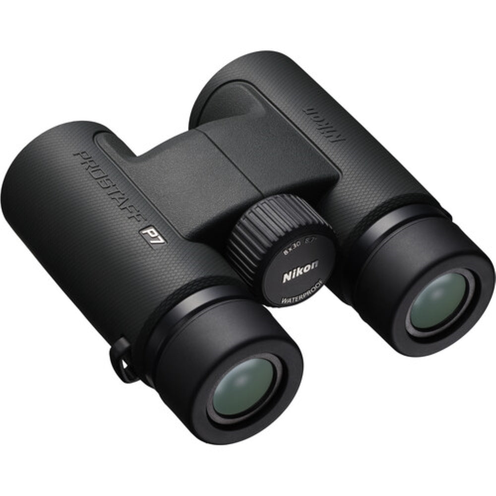 Nikon PROSTAFF P7 8x30 Binoculars Bundled with Harness Strap + Deluxe Cleaning Kit + Smartphone to Binocular adapter + Microfiber Cleaning Cloth (5 Items)