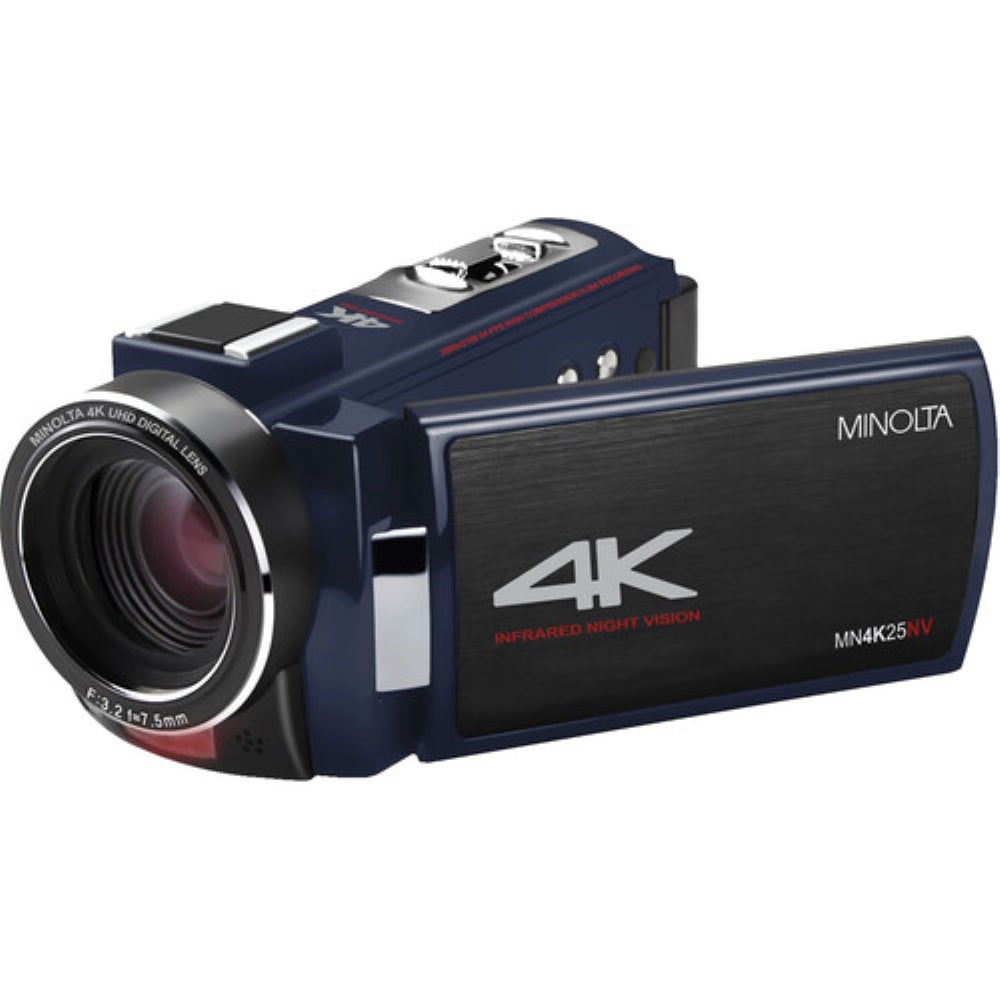 MINOLTA MN4K25NV 4K Ultra HD / 30 MP Night Vision Camcorder | Blue