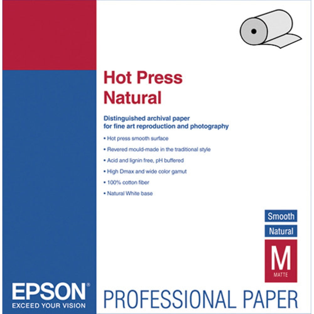 Epson Hot Press Natural Smooth Matte Archival Inkjet Paper | 60" x 50' Roll